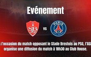 Evénement : Diffusion du match opposant le SB29 au PSG