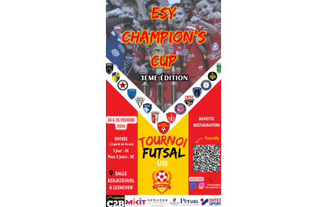 Les U10 de l'ASP au tournoi en salle de l'ESY Champion's Cup ce week-end à la salle Kerjéseguel de Lesneven