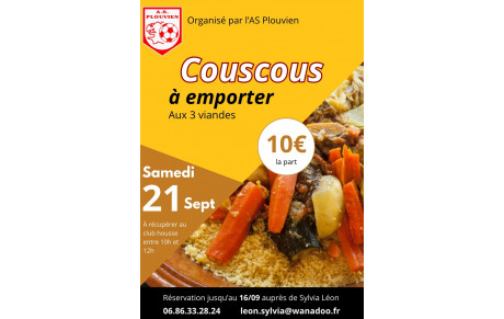 Couscous à emporter du samedi 21 Septembre