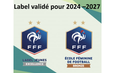 Remise de deux Labels Jeunes FFF ce samedi par le district FFF 29