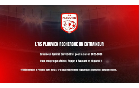 Recrutement - Entraîneur Senior A Saison 2025-2026